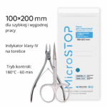 Torebki papierowe MicroStop do sterylizacji narzędzi 100x200mm Białe