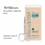 Torebki papierowe MicroStop do sterylizacji narzędzi 75x150mm Brązowe