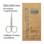 Torebki papierowe Microstop ECO z wskaźnikiem klasy 4, 100×200 mm, 100 szt.