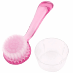 Szczoteczka do manicure i pyłu - okrągła z rączką różowa