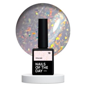 NAILSOFTHEDAY Potal base 18 – delikatno-mleczna baza z holograficznymi płatkami, 10 ml
