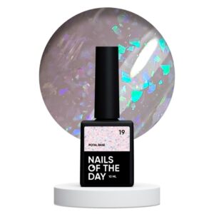 NAILSOFTHEDAY Potal base 19 – delikatno-mleczna baza z holograficznymi płatkami, 10 ml