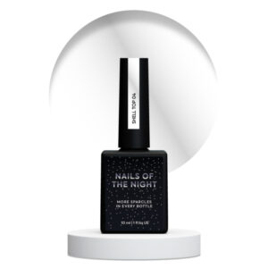 NAILSOFTHENIGHT Shell top 04 - perłowy top ze srebrnym pyłkiem bez lepkiej warsztwy, 10 ml